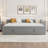Guest Room and Sleepover Use Modern Striped L-Shaped Upholstered Daybed with Pop-Up Twin Trundle, Slate Gray-2004220035
