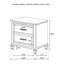 Table de chevet blanche vieillie pour la chambre à coucher - 2 tiroirs, accès et plateau de chargement de cordon et panneau de particules dans un meuble de rangement antique