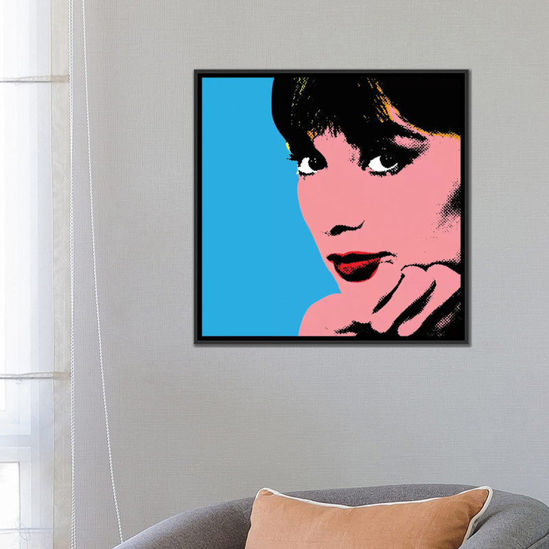 « Audrey Hepburn DOTS » par radio Days-impression d’art graphique, H 26 po x l 26 po x P 1,5 po, Toile avec cadre noir