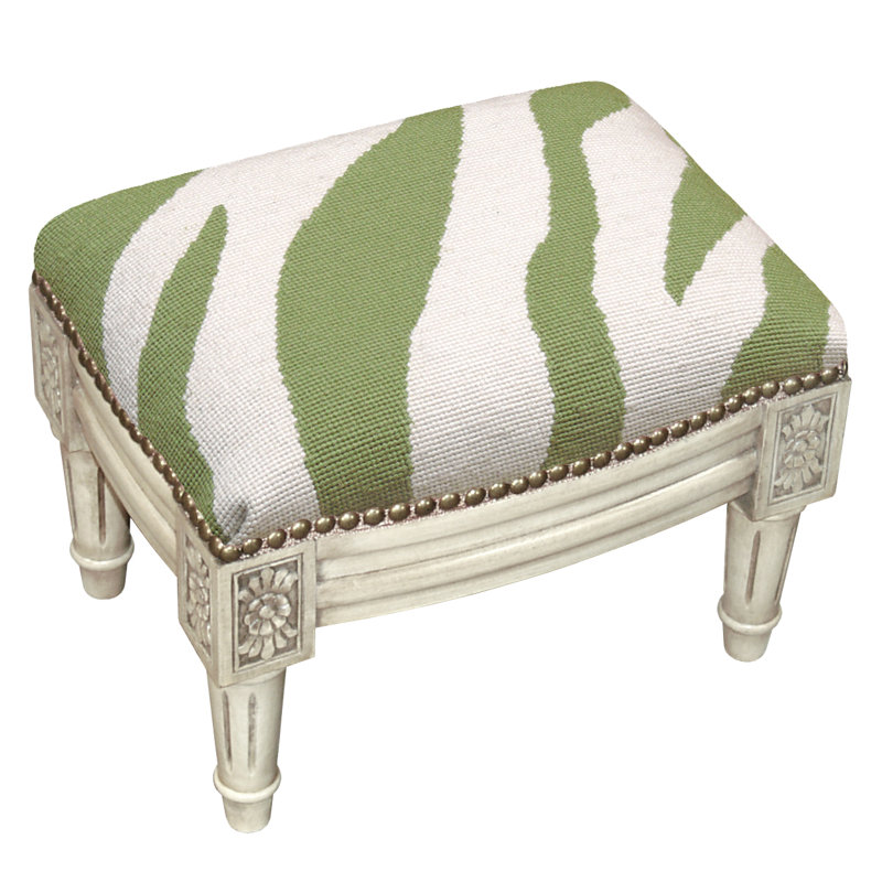 Charleville Upholstered Ottoman, Green