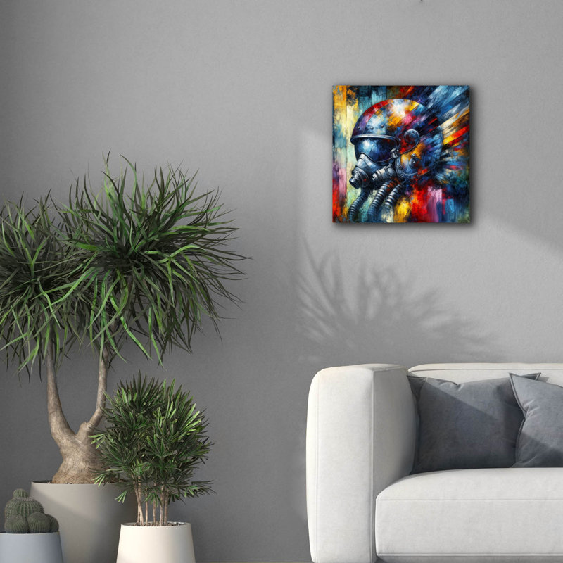 'Fighter Pilot Abstract' by Rey Klimt Canvas Wall Art, 18" H x 18" W