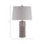 Lampe de table sculptée avec base cannelée pour salon et bureau - Petite lampe d'appoint moderne pour chambre à coucher - 61 cm, ivoire et beige
