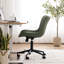 Chaise de bureau pivotante en cuir véritable avec roulettes Brionni-1037692693
