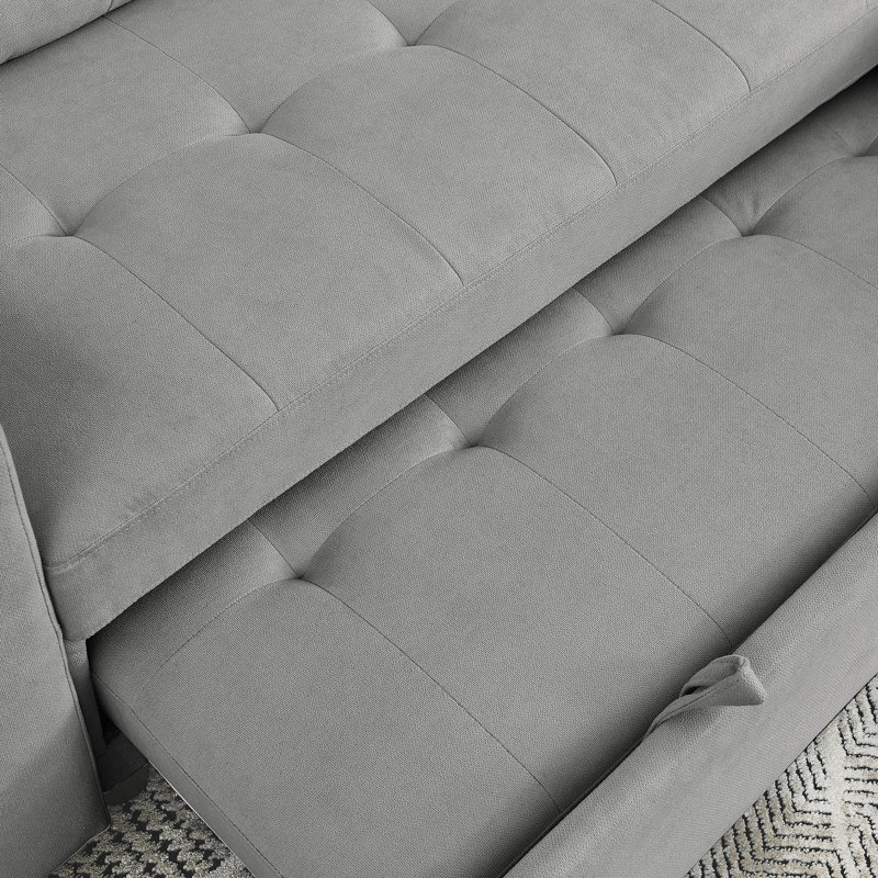 Sleeper Sofa Bed, Reversible Sectional Couch With Storage Chaise And Side Storage Bag