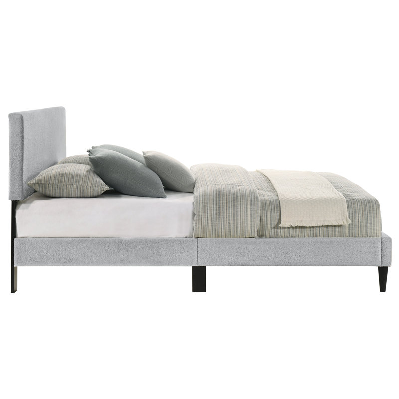 Walter Platform Bed with Adjustable Headboard, Full/Double, Gray