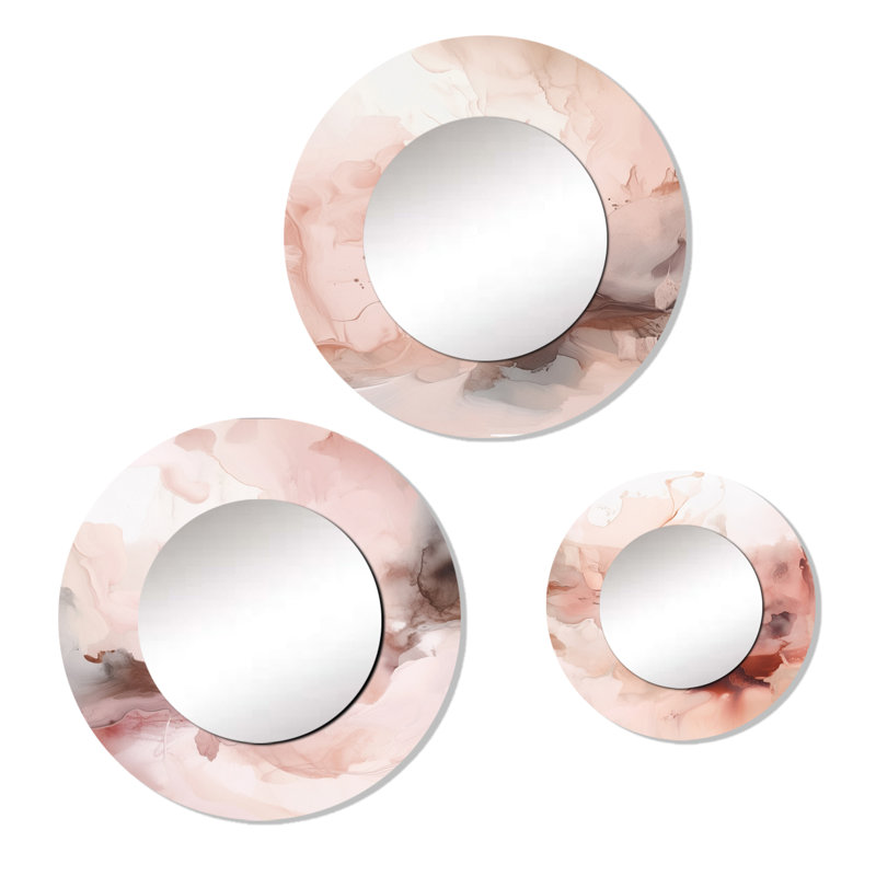 Miroir mural rond en aluminium Kiahnna