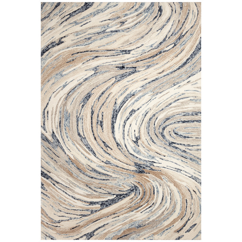 Tapis d'intérieur Abidemi Big Wave, Rectangle 3 pi 6 po x 5 pi 6 po