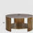 Round Mixed Material Coffee Table With Shelf
