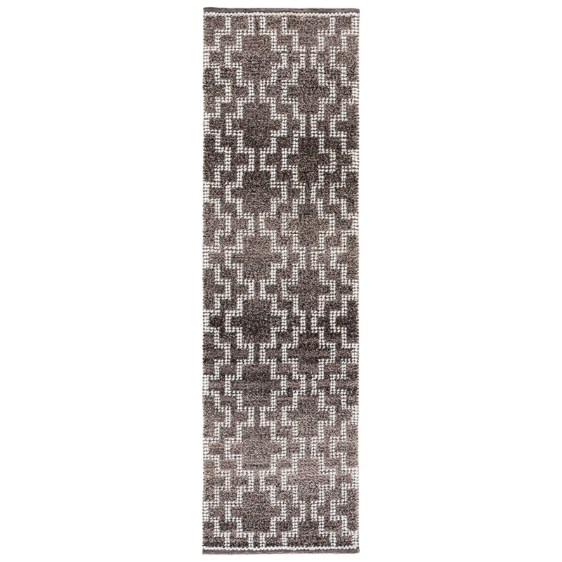Vermont 125 Hand Woven Pet Yarn Pile Geometric Rug, Runner 2'3" x 8'