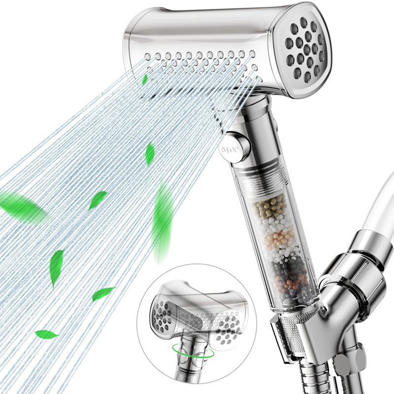 Pomme de douche à main chromée avec 4 modes de jet