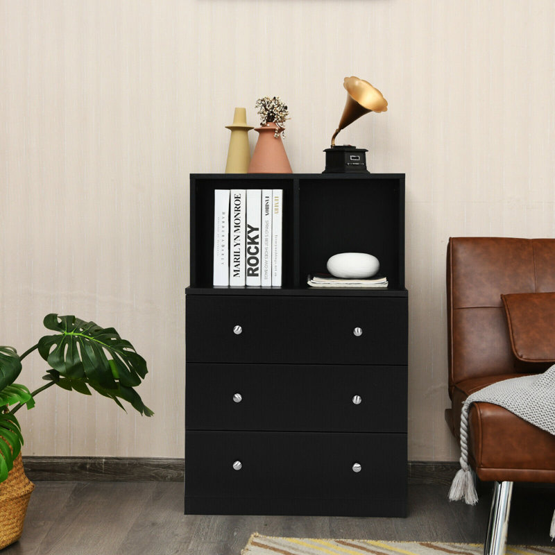 Commode 3 tiroirs Frants, Noir