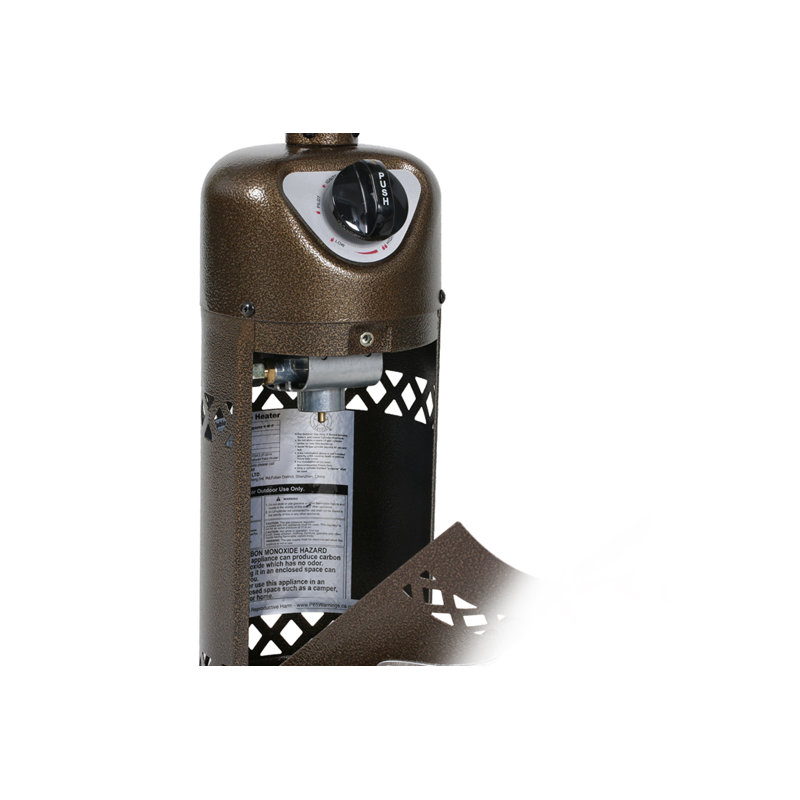 Bronze and Silver Tabletop Propane Patio Heater with Emergency Shut Off