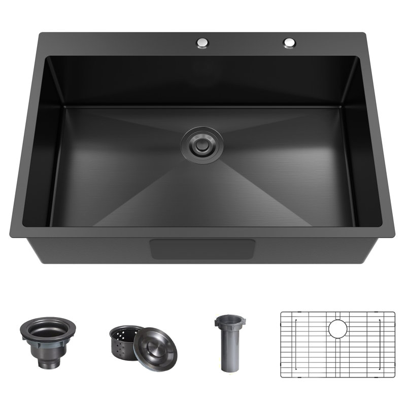 33x22 Inch Drop In Deep Single Bowl Kitchen Sink
