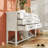 6 Drawers White Wooden Console Table With Open Storage Shelf