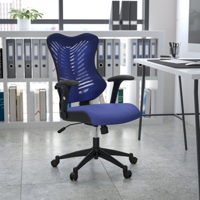 Chaise de bureau ergonomique à haut dossier avec accoudoirs réglables Siwar