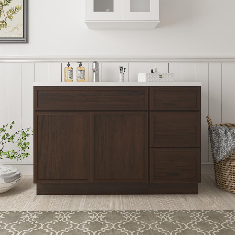Base de meuble-lavabo simple 45 po seulement, Brun