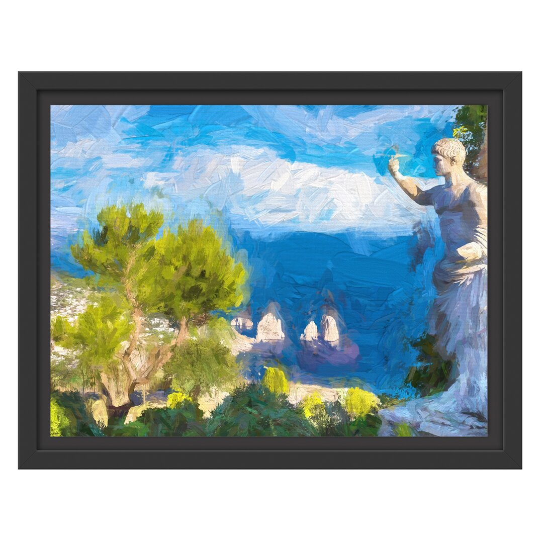 Gerahmtes Wandbild Insel Capri in Italien Kunst