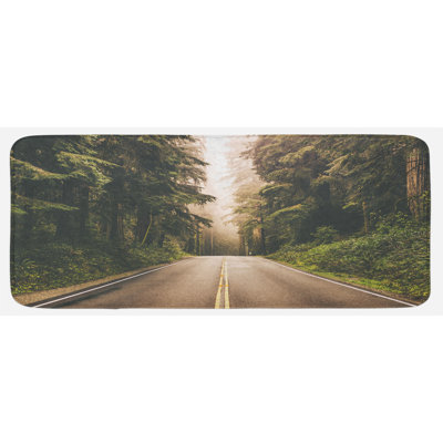 Rustic Solid Color Synthetic Kitchen Mat