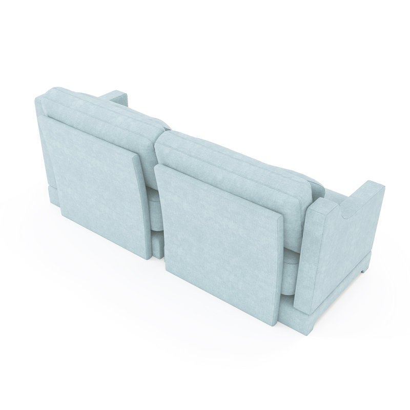 73.2" Chenille Upholstered Pillow-Top Arm Sofa Couch, 2, Sky Blue
