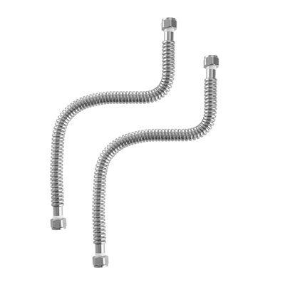 Ensemble de connecteurs flexibles pour chauffe-eau en acier inoxydable 24 pouces avec connexions FIP de 3/4 po