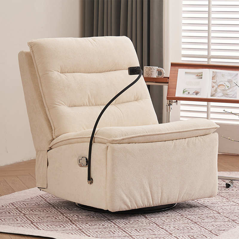 Multi-functional comfortable swivel chair, Off White
