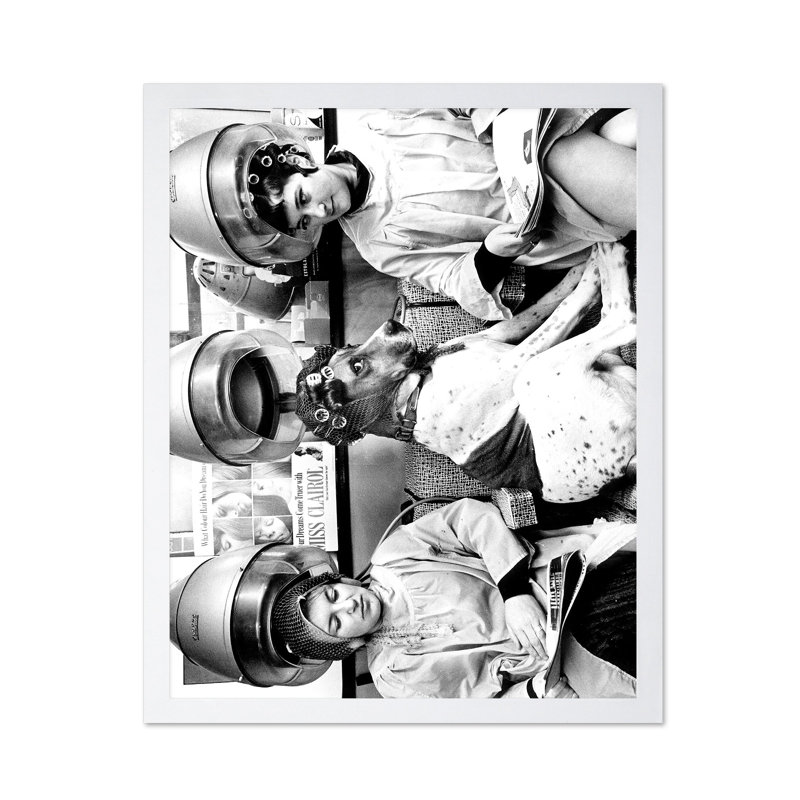 Chien dans le spa, Poster, White Framed, 16"H x 20"W