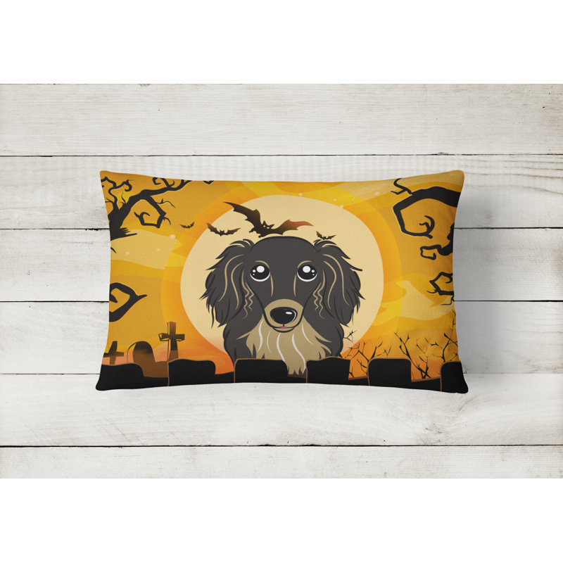  Coussin intérieur / extérieur Halloween, Noir / brun clair