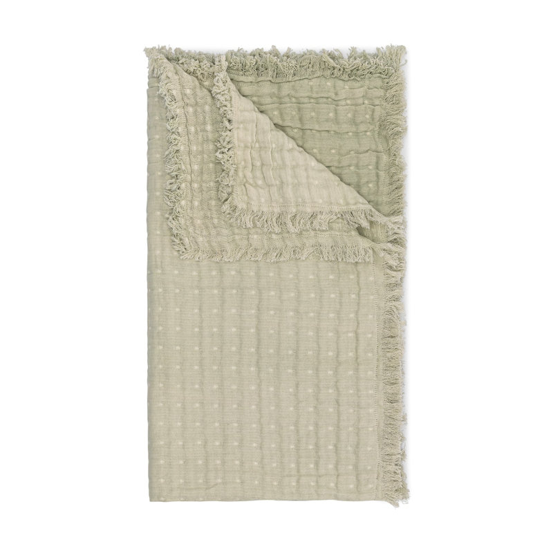 Blush Ombre Muslin Blanket, Green
