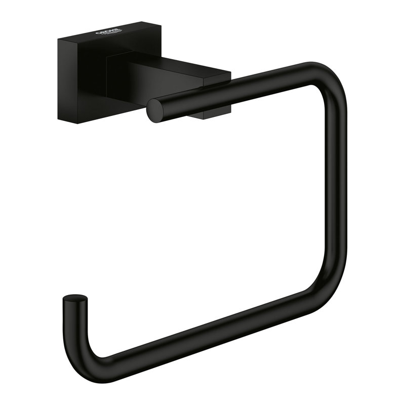 Essentials Cube Wall Mount Toilet Paper Holder, Matte Black