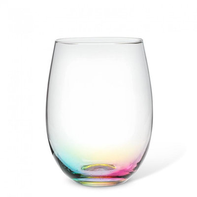 Rainbow Hued Stemless Wine Glass