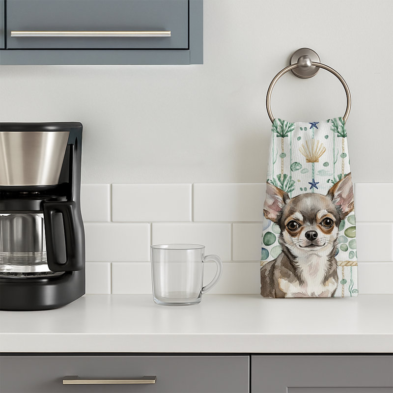 Chihuahua Coastal Sea Glass Kitchen Towel, Chihuahua
