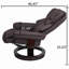 Fauteuil inclinable et repose-pieds 31 po contemporain en similicuir avec base pivotante en métal