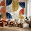Papier peint abstrait géométrique aquarelle-731168533-731168555