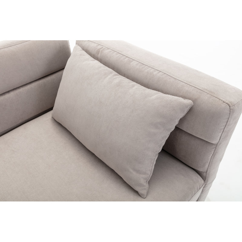 Causeuse modulaire avec repose-pieds double Calkins, Gris clair