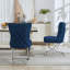 Chaise parsons rembourrée en velours capitonné Chary-216153730