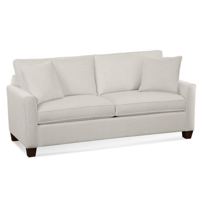 Grand lit Charleston, Java, Sunbrella beige à fines rayures; 6205-74, Gel Memory Foam Mattress