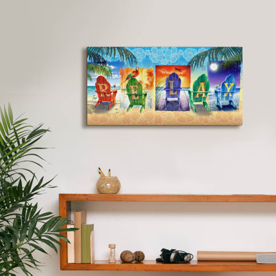 «Lone Palm Right Heron» par James Mazzotta, art mural sur toile