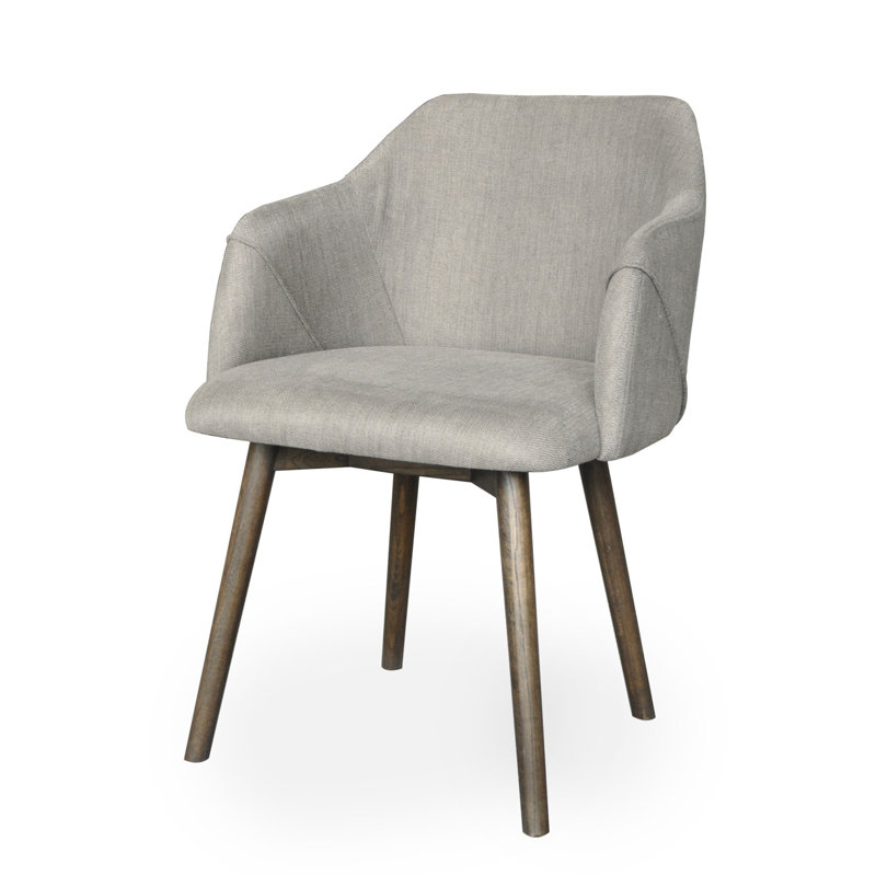 Chaise de salle à manger rembourrée grise et brune