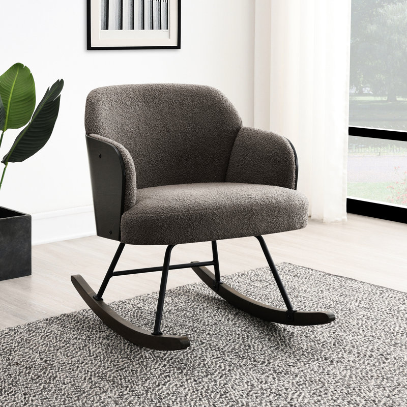 Chaise berçante rembourrée Taupe Boucle