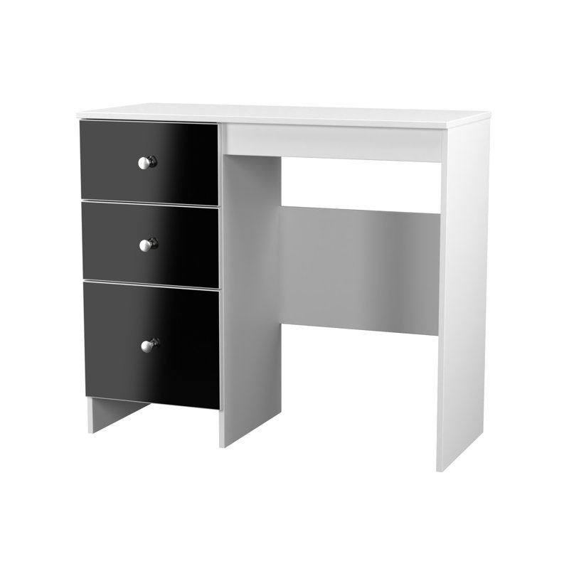 Borth 3 Drawer Vanity (Ready Assembled), Black/White