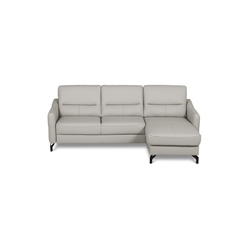 Falkirk Leather Corner Sofabed, Right Hand Facing, Light Grey