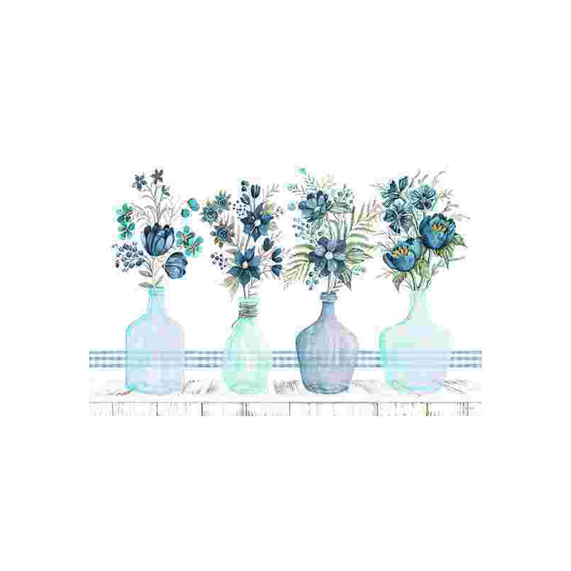 2884302 Fleurs bleues, H 12 po x l 18 po