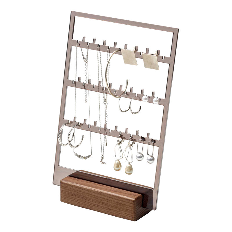 Slim Walnut Wood Jewelry Organizer for Women