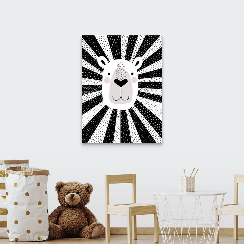 Art sur toile à motif mixte lion Silverstein, H 40 po x l 30 po x P 1,25 po, Toile tendue