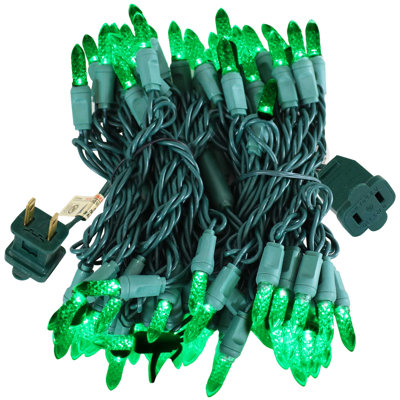 70 LED 21' M6 Faceted Christmas String Lights - Green