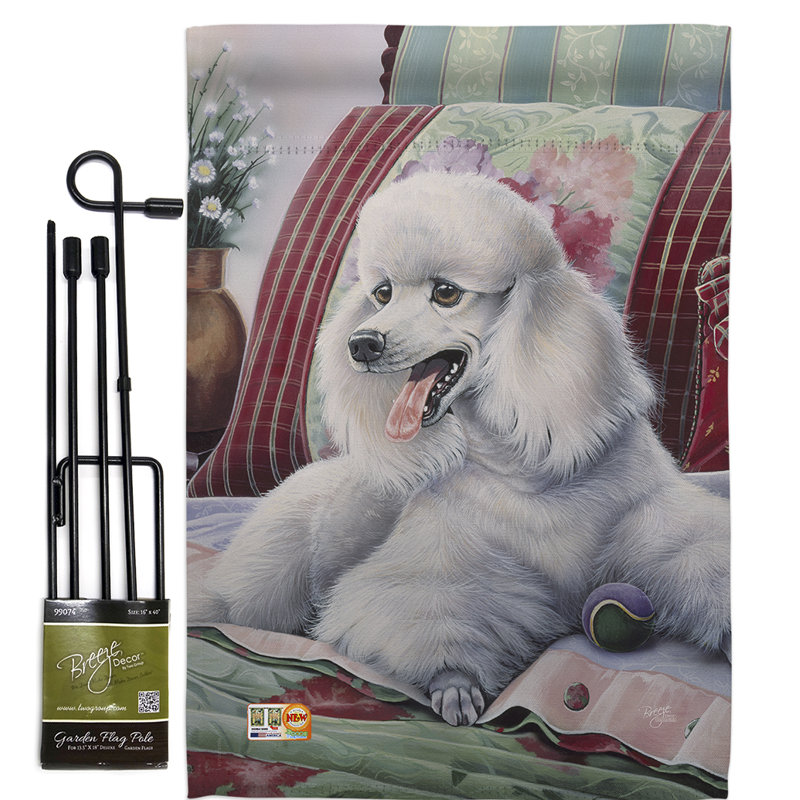Ensemble de 2 côtés en polyester 1,5 x 1,1 pi caniche nature animaux