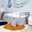 Lit simple en bois avec lit gigogne et trois tiroirs de rangement-341714309