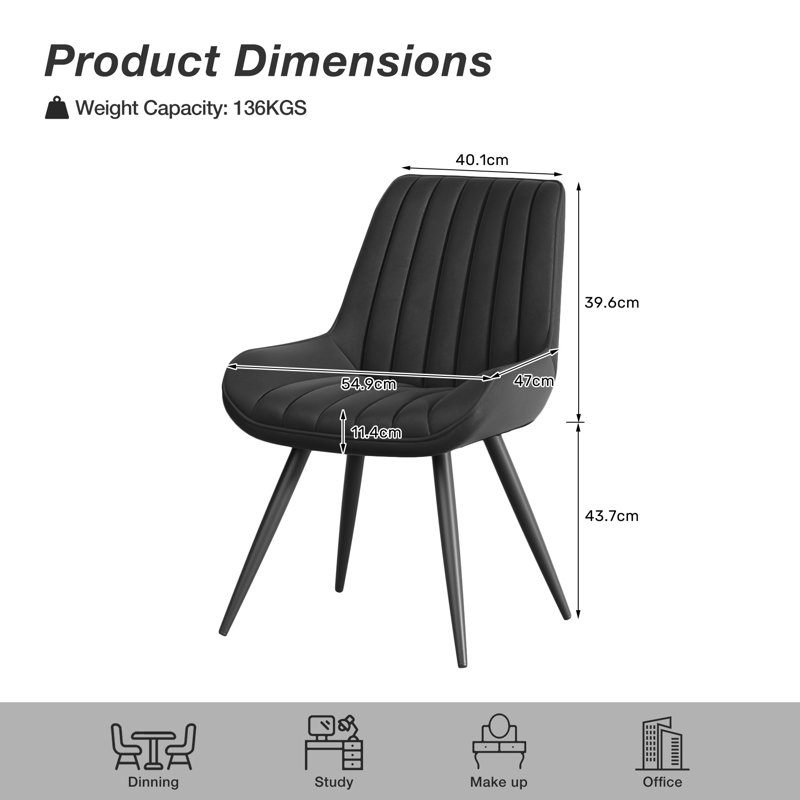Modern Dining Chairs 54.8*46.9*83.2cm Tech Fabric Upholstery with Stylish Design Sofa-Level Cushioning Pet-Friendly Durable Scratch Resistant for Kitchen Dining Room or Home Office