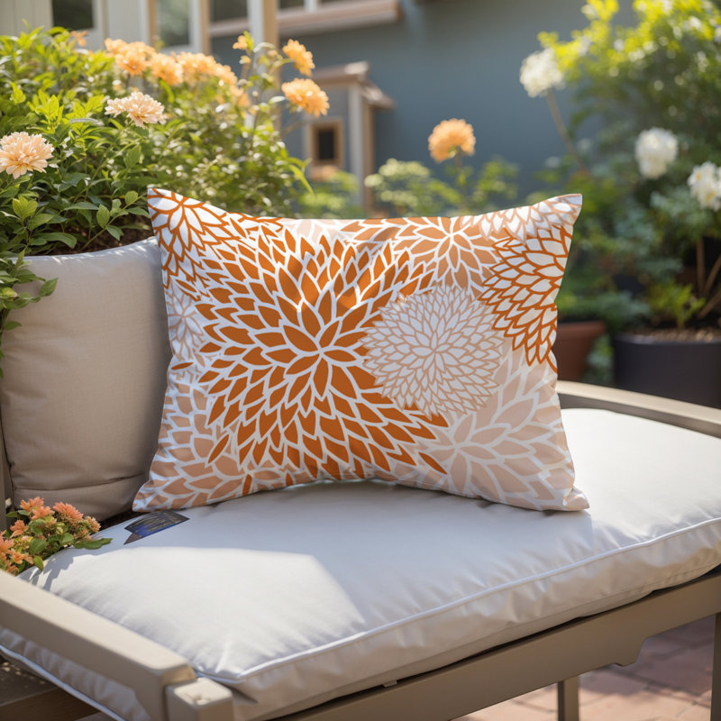 Arlo Outdoor Reversible Throw Pillow, Burnt Orange