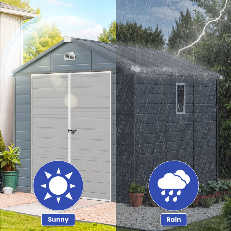 Resin Vertical Storage Shed, 89.70" H x 89.70" W x 105.50" D